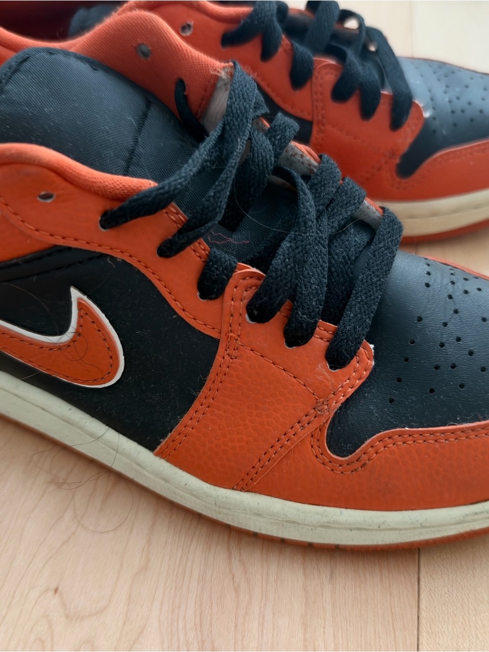 Jordan Men's Low-Top Athletic Sneakers in Orange and Black